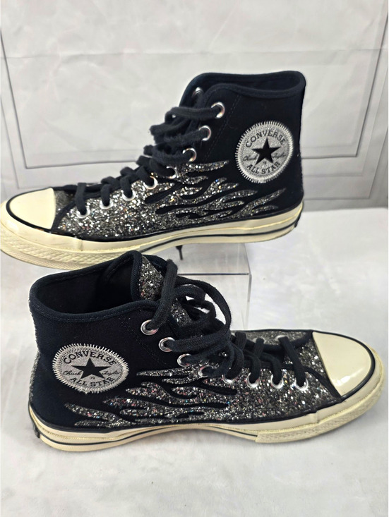 Converse Shoes - Converse Chuck 70 High Top Archival Glitter Flame Black Womens 569387C